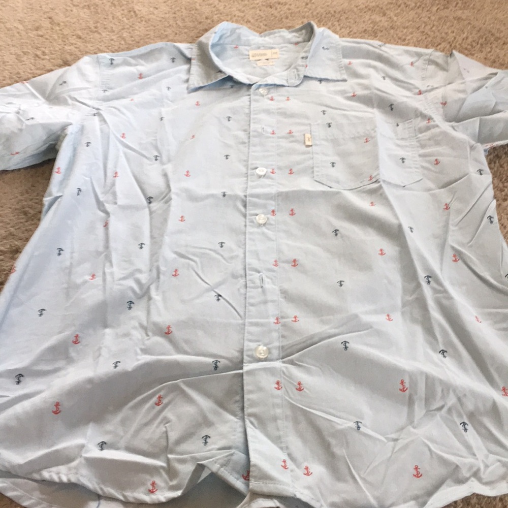 Light blue men’s shirt with anchors